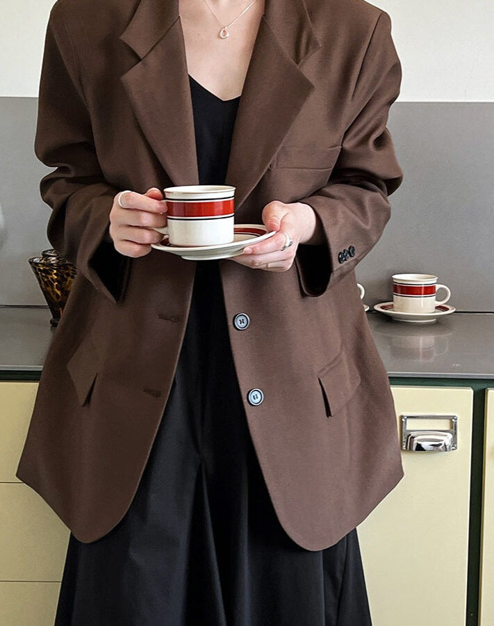 Vintage Casual Long Sleeve Blazer