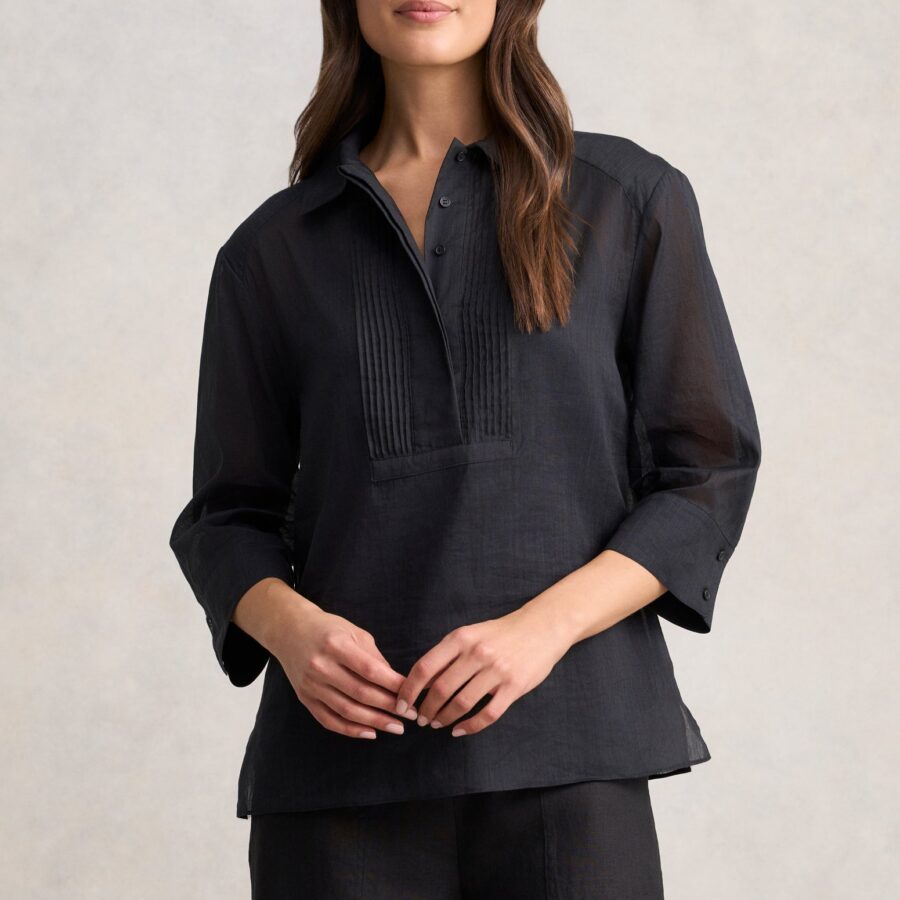 Ramie Cotton Shirt - Black