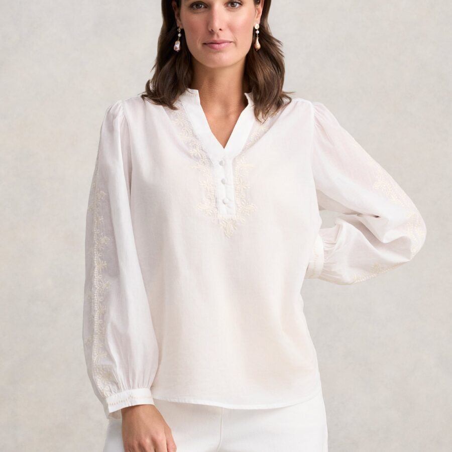 Embroidered Blouse - Cream