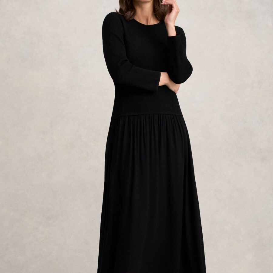 Mix Media Dress - Black