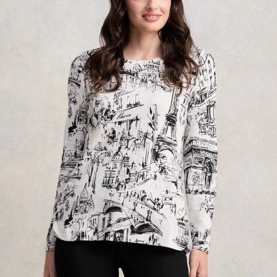 Long Sleeve Organic T-Shirt - Paris Print