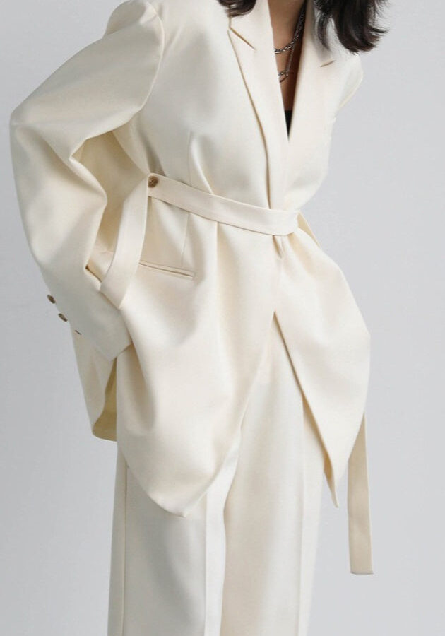 Belted Shoulder Detail Blazer